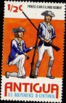 Stamps : America : Antigua_and_Barbuda :  U.S. INDEPENDENCE BI-CENTENNIAL·Privates, Clark`s Illinois Regiment