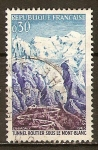 Stamps : Europe : France :  Apertura del túnel del Mont Blanc por carretera. Mont Blanc desde Chamonix.