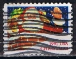 Stamps United States -  Scott  2579 Navidad Santa en la chimenea (2)
