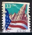 Sellos de America - Estados Unidos -  Scott  3281  Bandera y Ciudad (4)