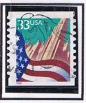 Sellos de America - Estados Unidos -  Scott  3281 Bandera y ciudad