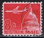 Sellos de America - Estados Unidos -  Scott  C64 Avion y Capitolio (3)