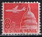 Sellos de America - Estados Unidos -  Scott  C64 Avion y Capitolio (5)