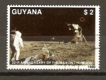 Stamps : America : Guyana :  20  ANIVERSARIO  DEL  HOMBRE   SOBRE   LA   LUNA