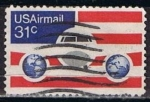 Stamps : America : United_States :  Scott  C90 Bandera tierra Y Avion (8)