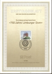 Stamps : Europe : Germany :  hoja emision 1ºdia (750 jahre Limburger Dom)
