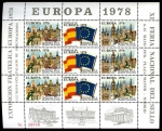 Stamps : Europe : Spain :  Hoja Expo Filatelica Europa ´78 Recuerdo