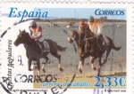 Stamps Spain -  fiestas populares-carrera de caballos de sanlucar de barrameda (Cádiz)