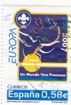 Stamps Spain -  centenario del movimiento scout- un mundo una promesa