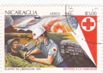 Stamps : America : Nicaragua :  servicio a la humanidad- guerra de la liberación 1979