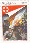 Stamps Nicaragua -  servicio a la humanidad-  terremoto 1972