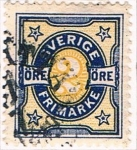 Stamps Sweden -  CIFRAS 1892 FILIGRANA CORONA. Y&T Nº 52