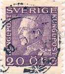 Stamps Sweden -  GUSTAVO V DENT. 10 VERT 1920-24 Y&T Nº 131