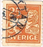 Stamps Sweden -  LEON DE LOS VASA DENT. 10 VERT 1920-24 Y&T Nº 133