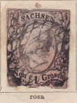 Stamps : Europe : Germany :  Reino Sajonia Ed 1856 Rey John