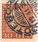 Stamps Sweden -  GUSTAVO V DENT. 10 VERT 1925-26 Y&T Nº 199