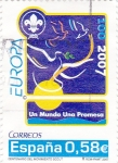 Stamps Spain -  centenario del movimiento scout- un mundo una promesa