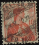 Stamps Switzerland -  Helvetia estatua