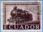 Stamps : America : Ecuador :  Cincuentenario de la inauguración del ferrocarril