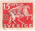Stamps Sweden -  TRICENTENARIO DE LOS CORREOS. DENT. 4 LADOS. Y&T Nº 237a