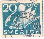Stamps : Europe : Sweden :  TRICENTENARIO DE LOS CORREOS. Y&T Nº 238