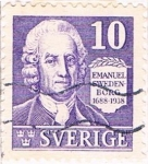Stamps Sweden -  250 ANIV. DEL NACIMIENTO DEL FILÓSOFO EMANUEL SWEDENBORG. DENT. 4 LADOS Y&T Nº 247a