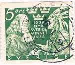 Stamps : Europe : Sweden :  TRICENTENARIO DE LA FUNDACIÓN DE LA COLONIA NUEVA SUECIA EN AMERICA. Y&T Nº 249