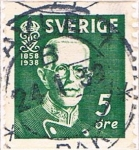 Stamps Sweden -  80º ANIV. DEL REY GUSTAVO V. Y&T Nº 254
