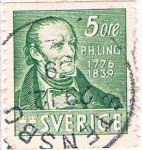 Stamps Sweden -  CENT. DE LA MUERTE DE P.H. LING, CREADOR DE LA GIMNASIA SUECA. Y&T Nº 273