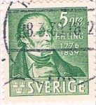 Stamps Sweden -  CENT. DE LA MUERTE DE P.H. LING, CREADOR DE LA GIMNASIA SUECA. DENT. 4 LADOS. Y&T Nº 273a