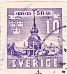 Stamps Sweden -  CINCUENTENARIO DE LA INSTALACIÓN DEL MUSEO DE SKANSEN. Y&T Nº 284