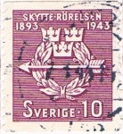 Stamps Sweden -  CINCUENTENARIO DE LA FUNDACIÓN DE LA ORGANIZACIÓN DE LOS TIRADORES VOLUNTARIOS. Y&T Nº 301