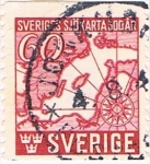 Stamps Sweden -  TRICENTENARIO DE LA PRIMERA CARTA MARÍTIMA SUECA. Y&T Nº  306