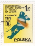 Stamps : Europe : Poland :  Jockey sobre hielo