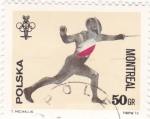 Stamps Poland -  MONTREAL- 76  -esgríma