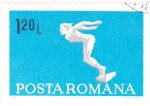 Stamps Romania -  salto de trampolín