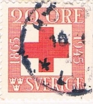 Stamps Sweden -  80º ANIV DE LA CRUZ ROJA NACIONAL. DENTADO A 3 LADOS Y&T Nº 312a
