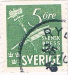 Stamps Sweden -  TRICENTENARIO DE LA FUNDACIÓN DE LA PRENSA NACIONAL. Y&T Nº 313