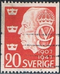Stamps : Europe : Sweden :  40 ANIV. DE LA LLEGADA AL TRONO DE GUSTAVO V. Y&T Nº 331