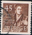 Stamps Sweden -  BICENT. DE LA MUERTE DE CHRISTOPHER POLHEM, INVENTOR E INGENIERO. Y&T Nº 365