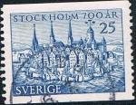 Stamps Sweden -  7º  CENT. DE LA VILLA DE ESTOCOLMO. Y&T Nº 376