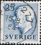 Stamps Sweden -  GUSTAVO VI ADOLFO 1954. DENTADO A 3 LADOS. Y&T Nº 382a