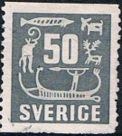 Stamps : Europe : Sweden :  LOS HALLRISTNINGAR, GRABADOS RUPESTRES DE LA PROVINCIA DE BOHUSLAN. Y&T Nº 389
