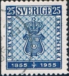 Stamps : Europe : Sweden :  CENTENARIO DEL SELLO. DENTADO A 3 LADOS Y&T Nº 395a
