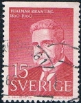 Stamps : Europe : Sweden :  CENT. DEL NACIMIENTO DEL POLÍTICO Y PREMIO NOBEL HJALMAR BRANTING.Y&T Nº 456a 