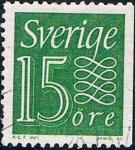 Sellos de Europa - Suecia -  CIFRAS 1961-68. DENTADO A 3 LADOS Y&T Nº 461a