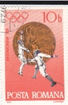Stamps Romania -  munich-72- esgrima  