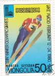 Stamps Mongolia -  J.J.O.O. - DE LAKE PLACID- NUEVA YORK- Salto de esquí