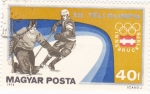 Stamps Hungary -  J.J.O.O. - INNSBRUCK-76  - Jockey sobre hielo