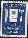 Stamps Sweden -  CENT. DE LA PROMULGACIÓN DE LAS LEYES COMUNALES. Y&T Nº 493